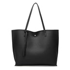 Big Black Shoulder Bags for Women Large Hobo Shopper Bag Solid Color