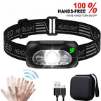 Strong Light Headlamp Portable LED Sensor Headlamp USB Rechargeable