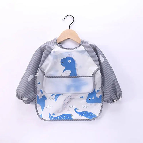 Waterproof EVA Full Sleeve Baby Bibs Children Apron Long Sleeve