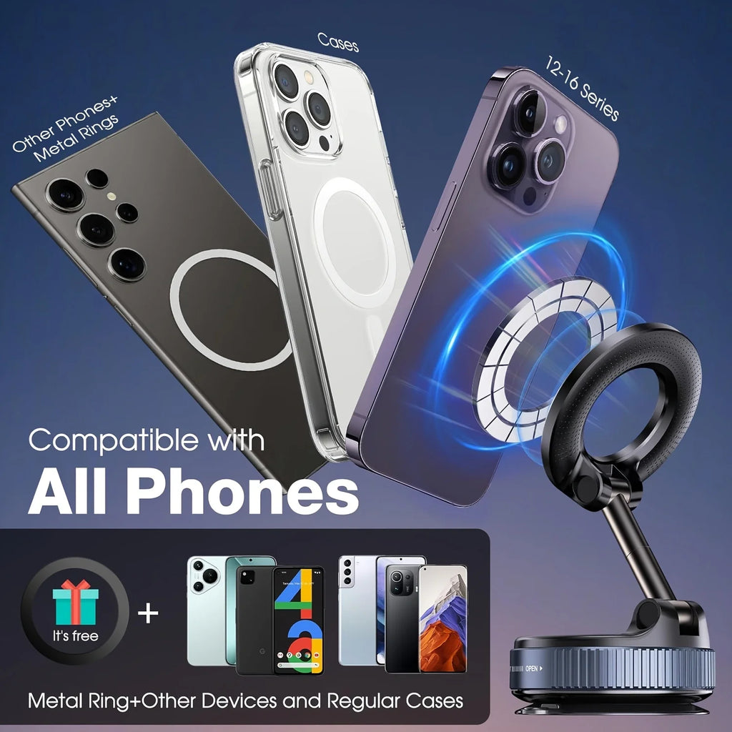 Super Strong N52 Magnetic Phone Holder, Upgraded ABS, 360° Rotatable