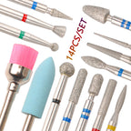 14pcs/set Nail Drill Machine Bit Nail Gel Removal Polishing Tools