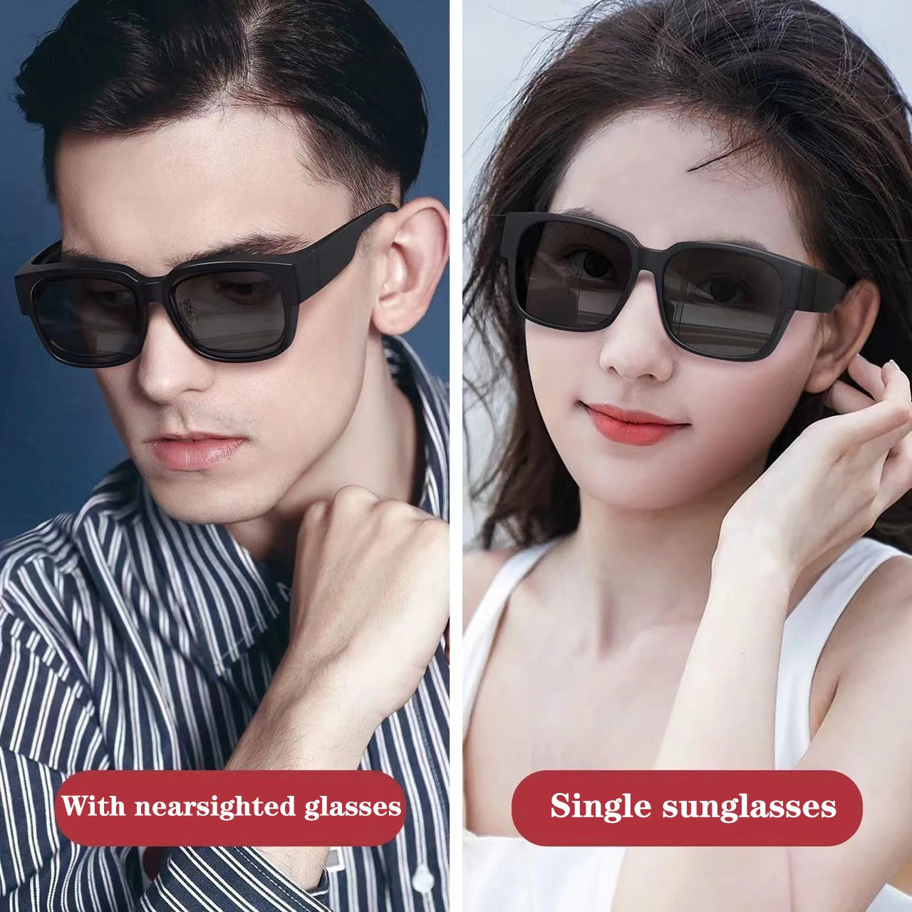 New Fashion Polarized Sunglasses Cover Over Myopia Prescription