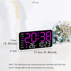 LED Digital Wall Clock Temperature Date Week Display Table Alarm