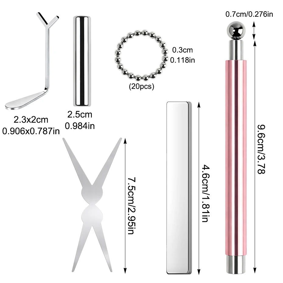 6pcs Cat Eye Nail Magnet Tool Set, French Tips Cat Eye Heart Magnets
