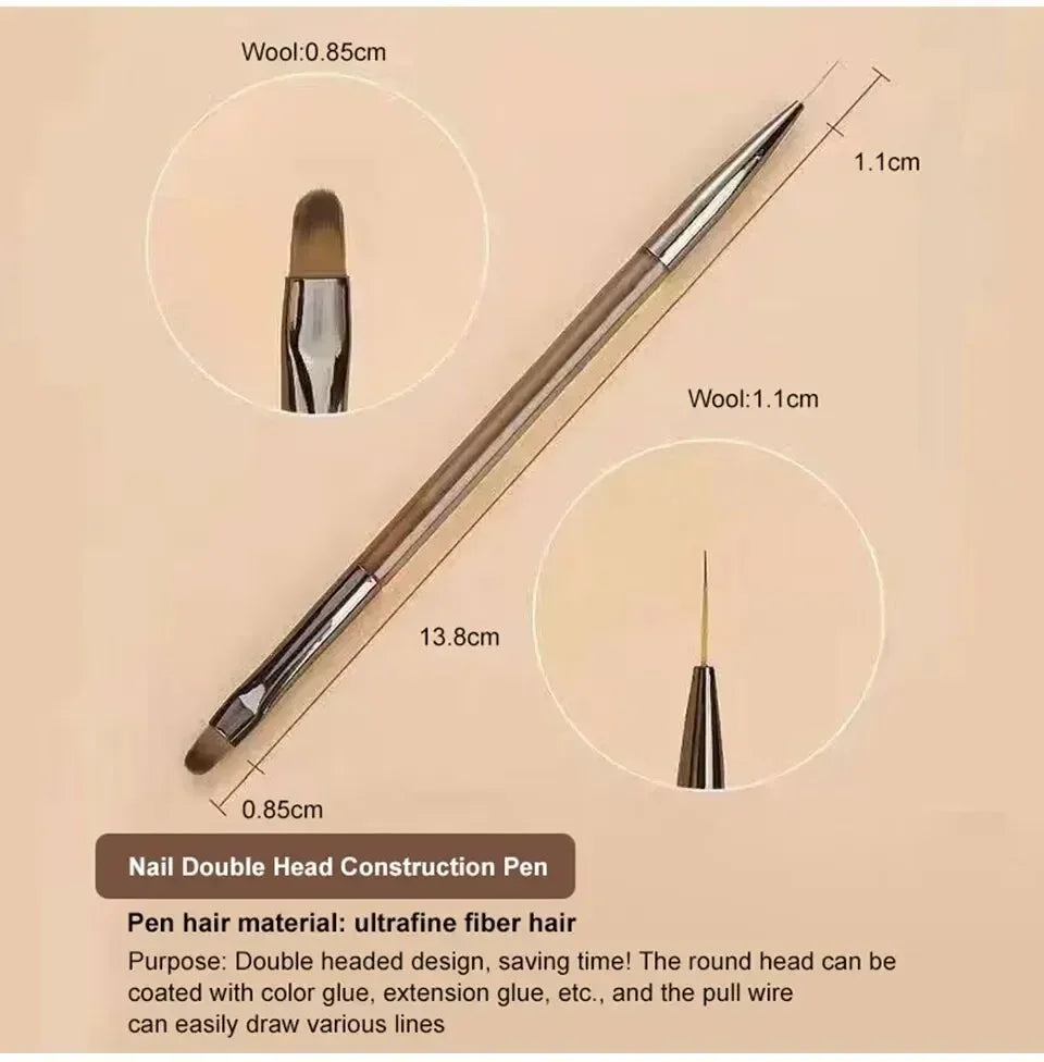 9PCS Nail Brush Liner DIY Painting Pen Manicure Acrylic Drawing Brush