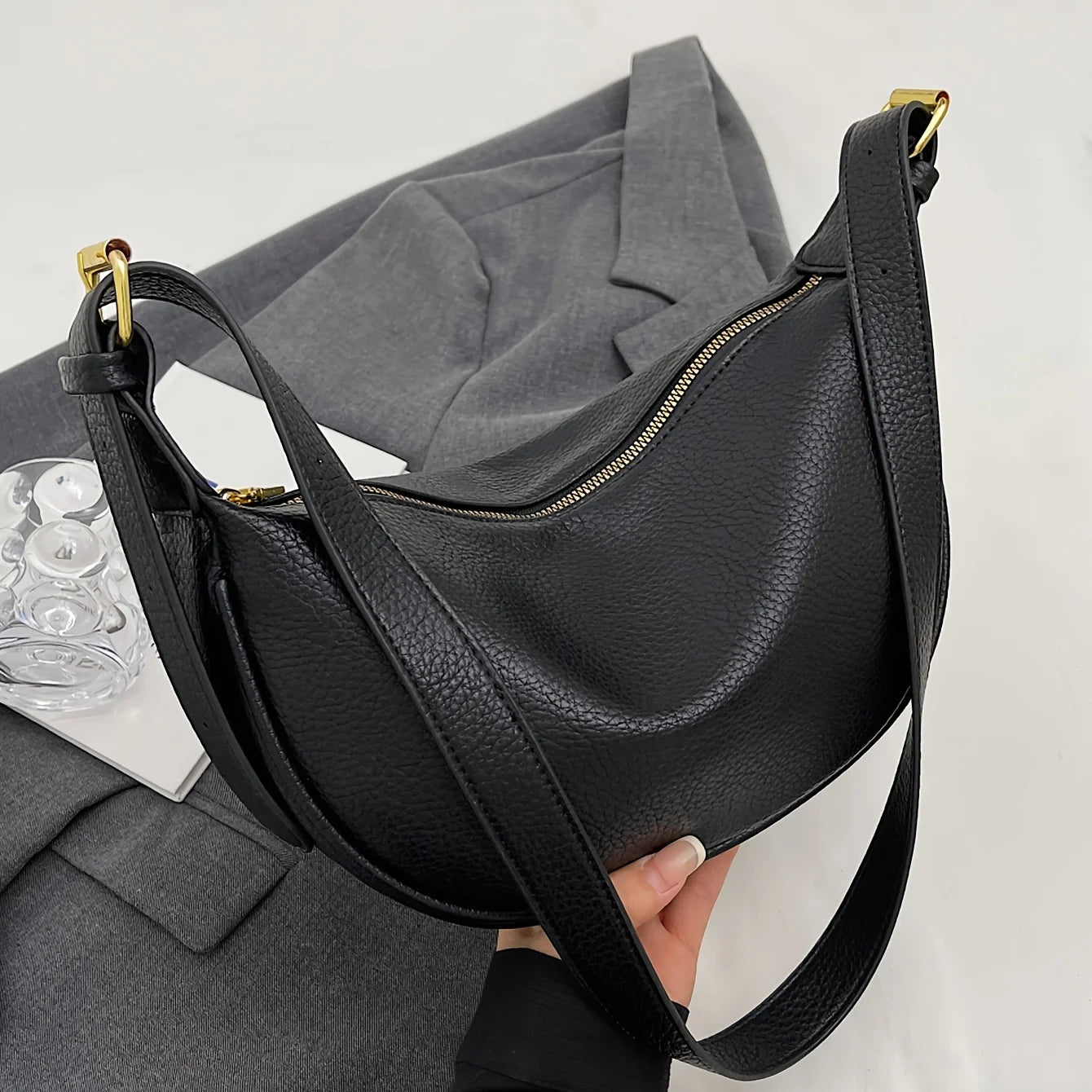 Luxury Women's Shoulder Bags PU Wallet Mobile Phone Dumpling Bag For