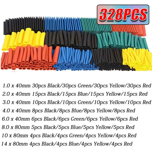127-1060 pcs 2:1 Heat Shrink Tube Shrinking Assorted Polyolefin