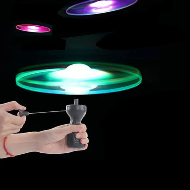 Kid Sports Pull Line Saucer Toys Children outdoor Fun Rotating Flying