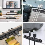 Silicone USB Cable Organizer USB Charging Cable Winder Desktop Tidy
