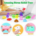 20Pcs Mini Cute Cartoon Animal Stress Relief Toys For Boys Girls