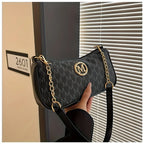 Vintage Underarm Bag for Teenager Letter Print Crossbody Small Square