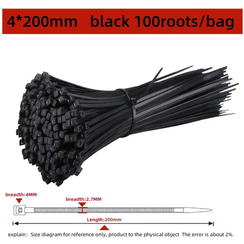 100Pcs Nylon Cable Ties Adjustable Self-locking Cord Ties Straps