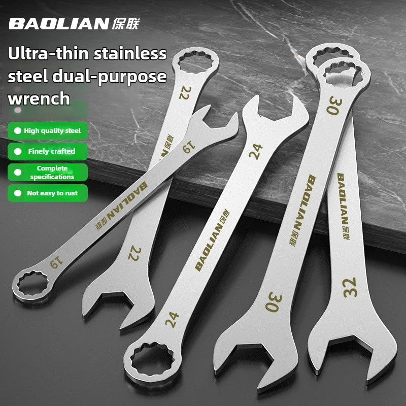 3mm Ultra-thin Wrench Large Open-end Wrench Plum Dual-purpose Wrench