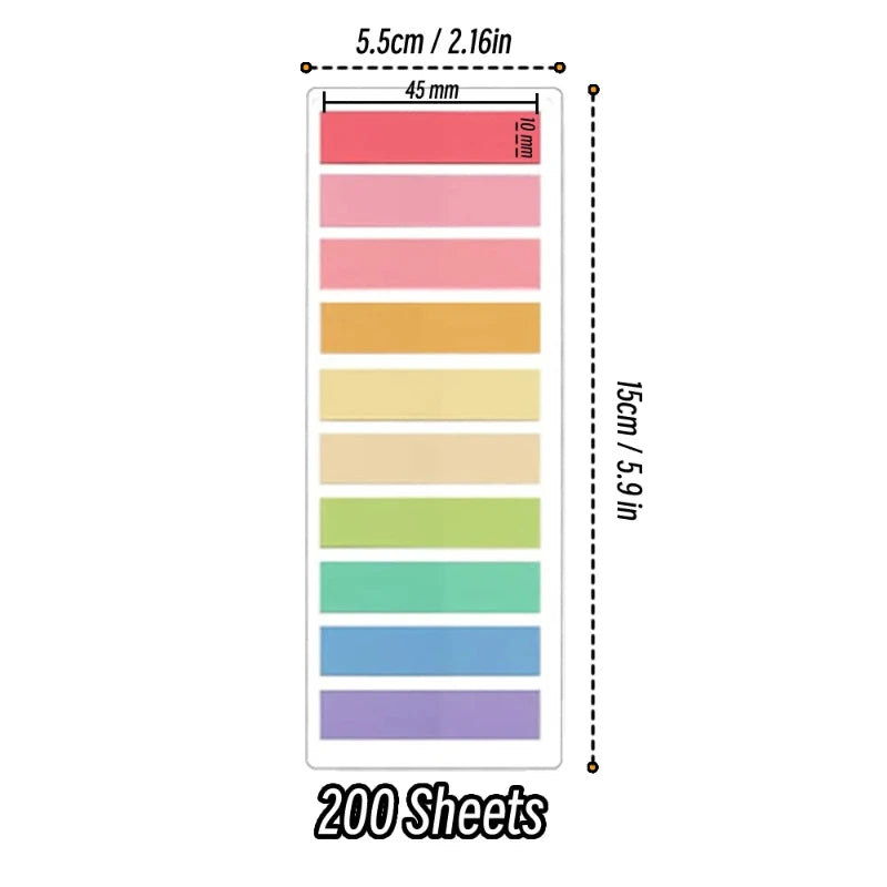 2400S Transparent Colorful Index Creative Memo Pads Office School