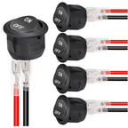 12V Round Rocker Switch AC 6A/250V 10A/125V SPST 2 Pin 2 Position