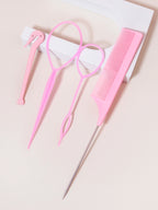 4-piece set, hair ring tool, rubber band cutter, mouse tail comb, hair