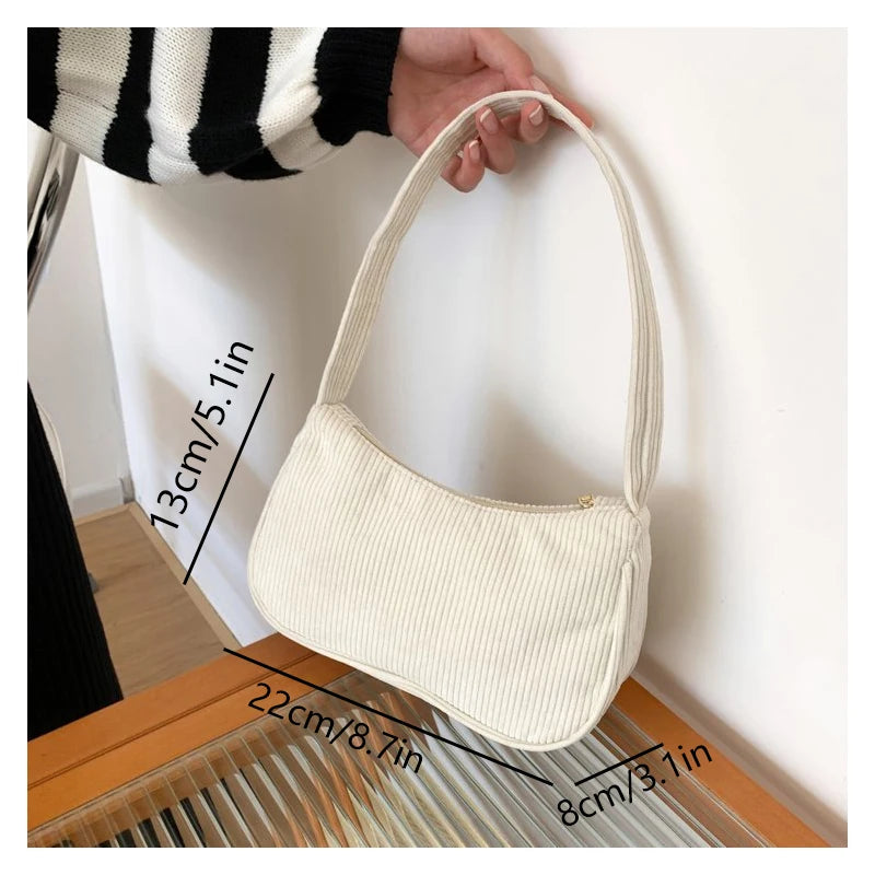 Retro Underarm Bag Women's Half Moon Shoulder Bag Fashion Solid Color