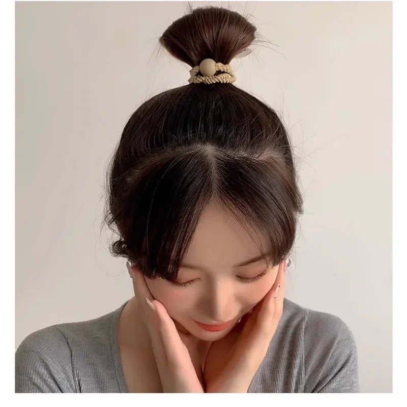 10PCS Headband Leather Band Female High Ponytail Holster Hair