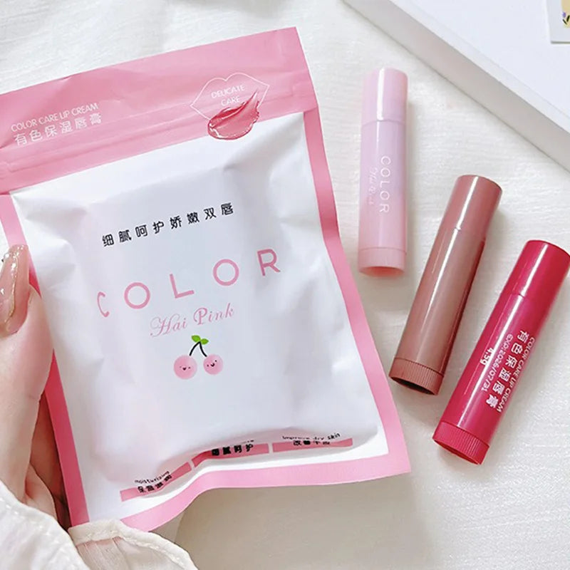 HAIPINK 3-Piece Set Tinted Moisturizing Lip Balm - Hydrating, Fade Lip