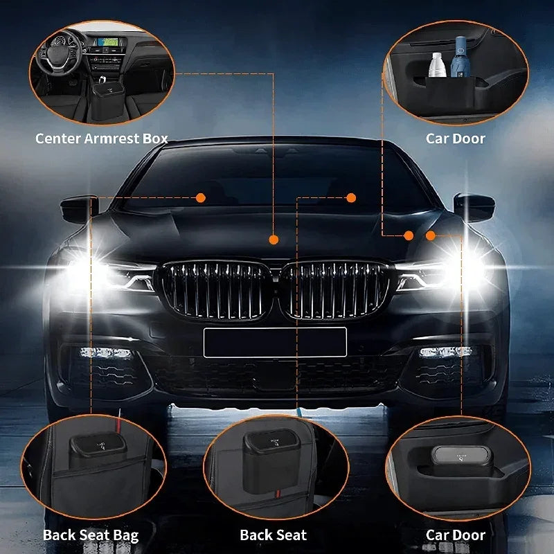 3Pcs Car Trash Can (with Lid) Contains 60 (300) Garbage Bags, Small
