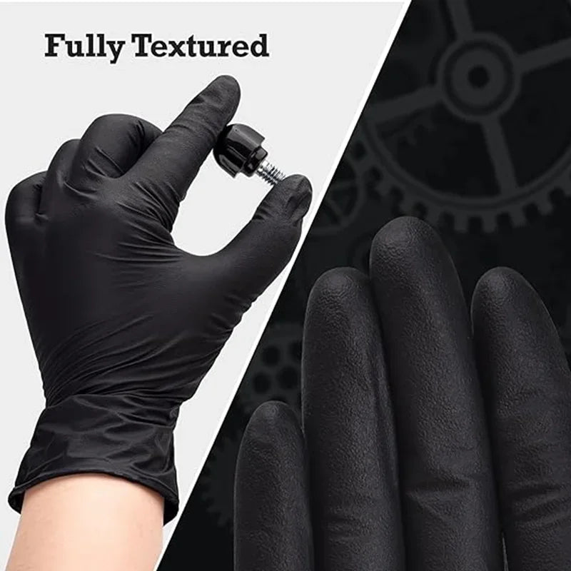 10/20/50/100PCS Black Nitrile Disposable Gloves for Work Latex Free