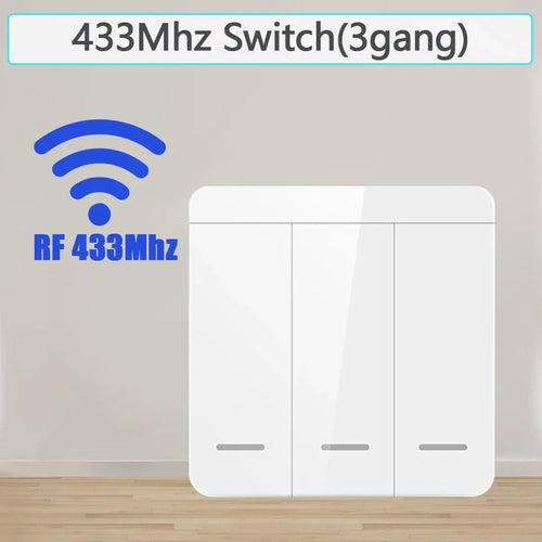 Wireless Light Wall Switch Relay Receiver RF 433Mhz 1/2/3Gang Panel