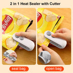 Mini Bag Sealer 2 in 1 Heat Sealer with Cutter Snack Bag Sealer