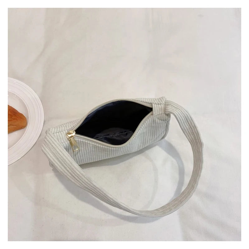 Retro Underarm Bag Women's Half Moon Shoulder Bag Fashion Solid Color