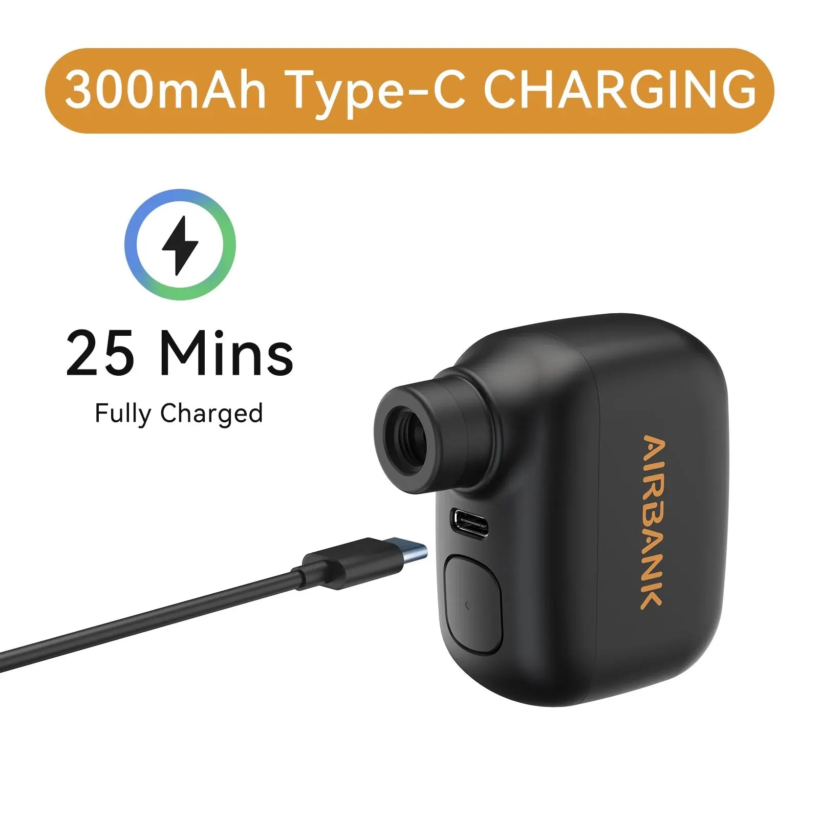 Mini Portable Bicycle Pump Rechargeable Air Inflator 100PSI 5V Type-C