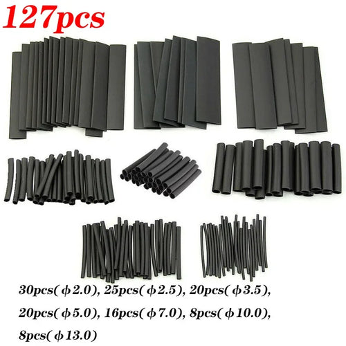 127-1060 pcs 2:1 Heat Shrink Tube Shrinking Assorted Polyolefin