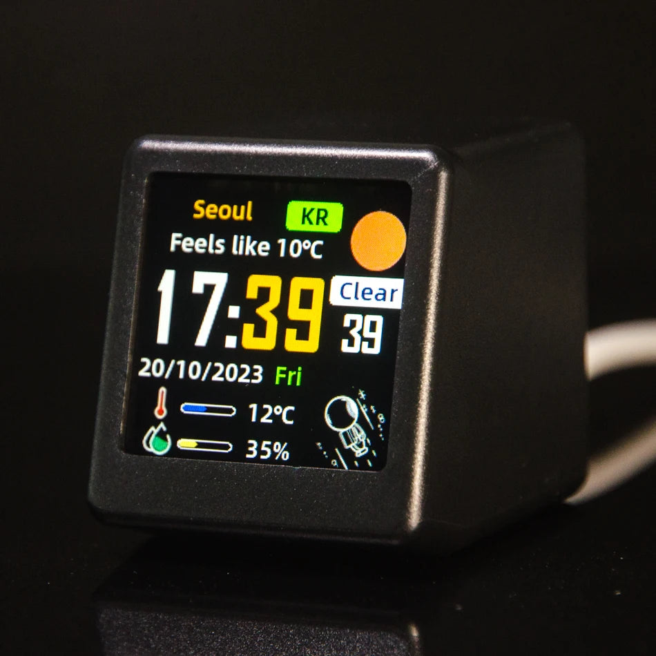 Super Cool Mini WiFi Desktop Weather Digital Clock Station with IPS
