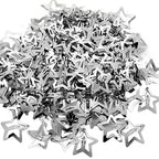 10/25/50/100/200pcs Y2K Silver Star Hair Clips for Girls Metal Snap