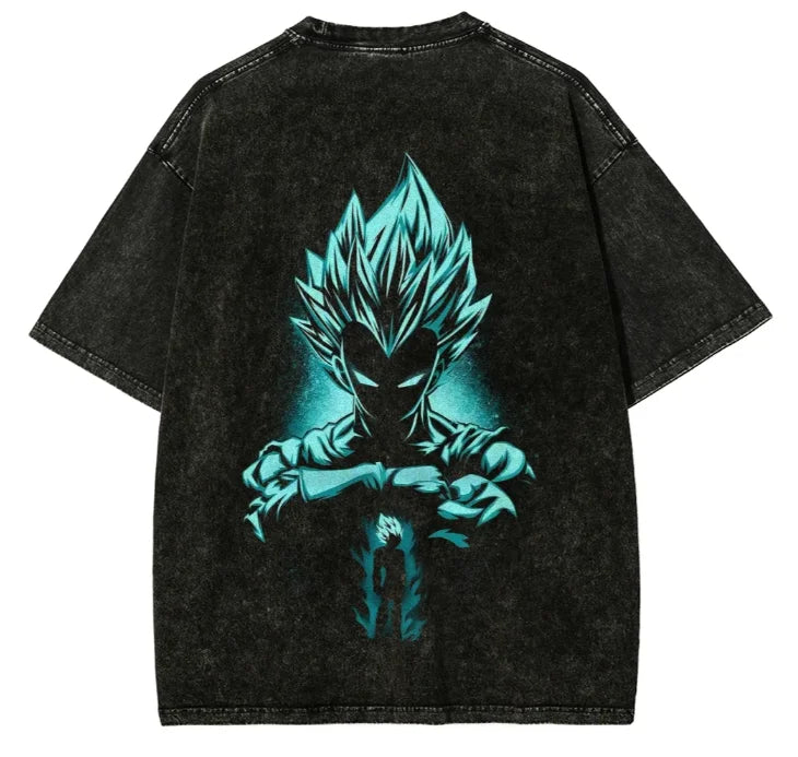 Anime Dragon Ball Z Vegeta Majin Casual Oversized T-Shirt Harajuku