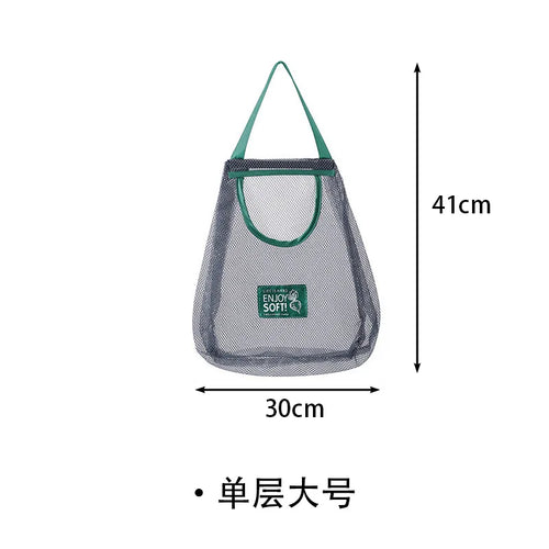 Reusable Storage Bags Kitchen Hanging Mesh Bag Home Fruit And