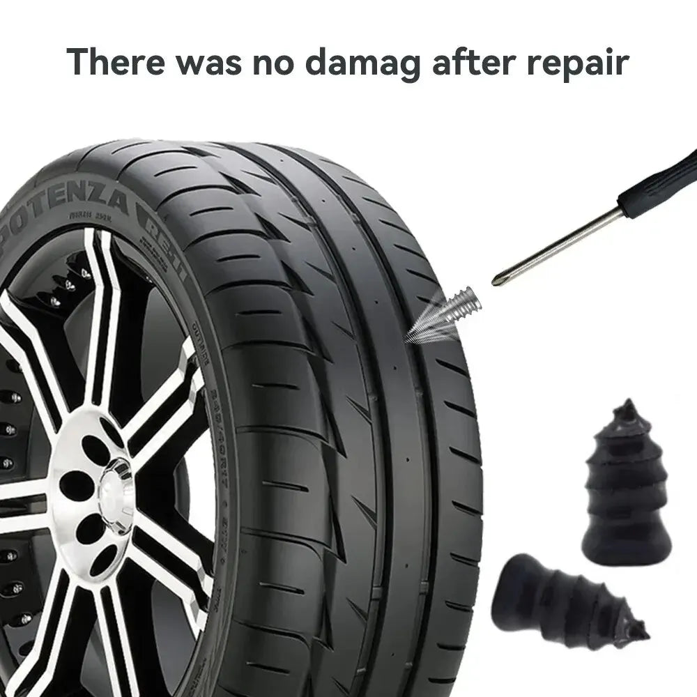 21-10PCS Vacuum Car Tyre Repair Rubber Nail Set Universal Tire Screw