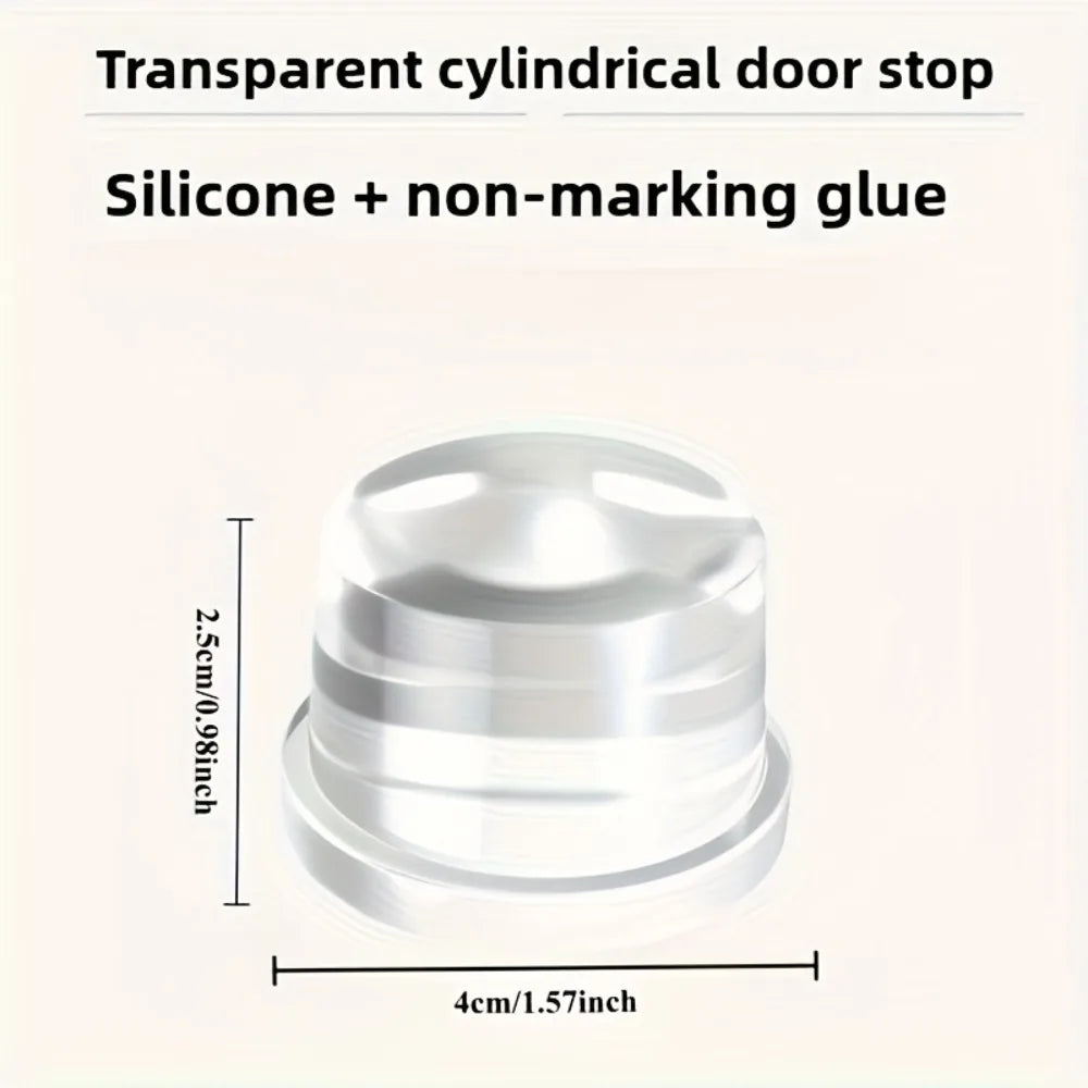 Transparent Silicone Door Stopper No Drill Anti Bump Pad for Office