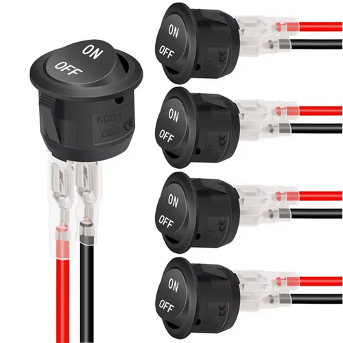 12V Round Rocker Switch AC 6A/250V 10A/125V SPST 2 Pin 2 Position