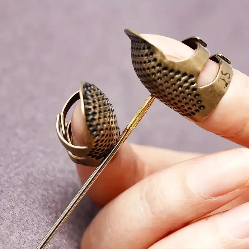 Adjustable Vintage Sewing Thimble, Handmade Non-slip Embroidery