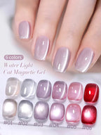 1-9pcs TC Flow Light White Cat Eye Gel Nail Polish Ultra Shine Soak