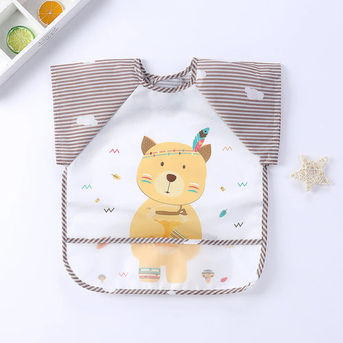 Waterproof EVA Full Sleeve Baby Bibs Children Apron Long Sleeve