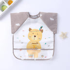 Waterproof EVA Full Sleeve Baby Bibs Children Apron Long Sleeve