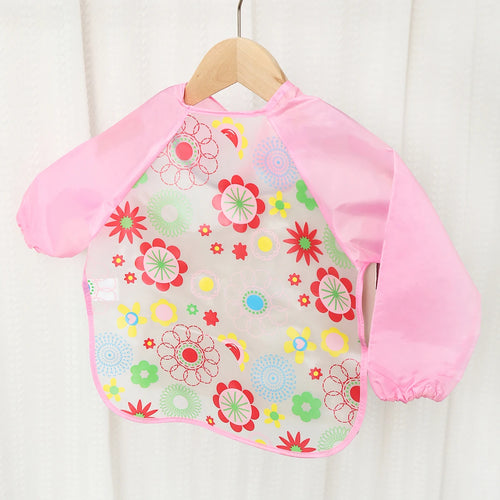 Waterproof EVA Full Sleeve Baby Bibs Children Apron Long Sleeve