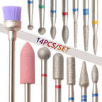 14pcs/set Nail Drill Machine Bit Nail Gel Removal Polishing Tools