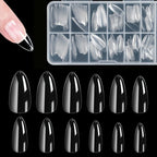 240 件 Almond False Nail Tips Clear Matt Soft Fake Nails Extension 12