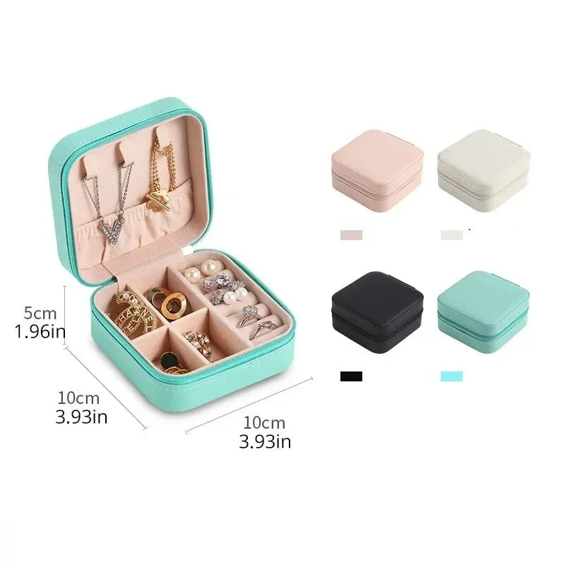 Mini jewelry storage box portable family travel earrings necklace