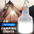 1PC Outdoor USB Rechargeable LED Lamp Bulbs 60W Emergency Light Hook