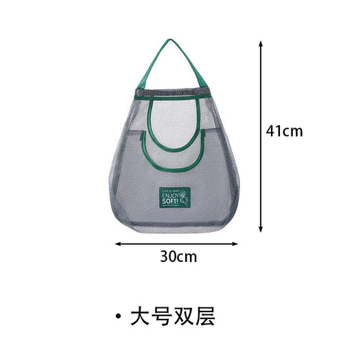Reusable Storage Bags Kitchen Hanging Mesh Bag Home Fruit And
