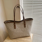 Large Capacity Shoulder Bag Women's PU Leather Handbag for Commuting