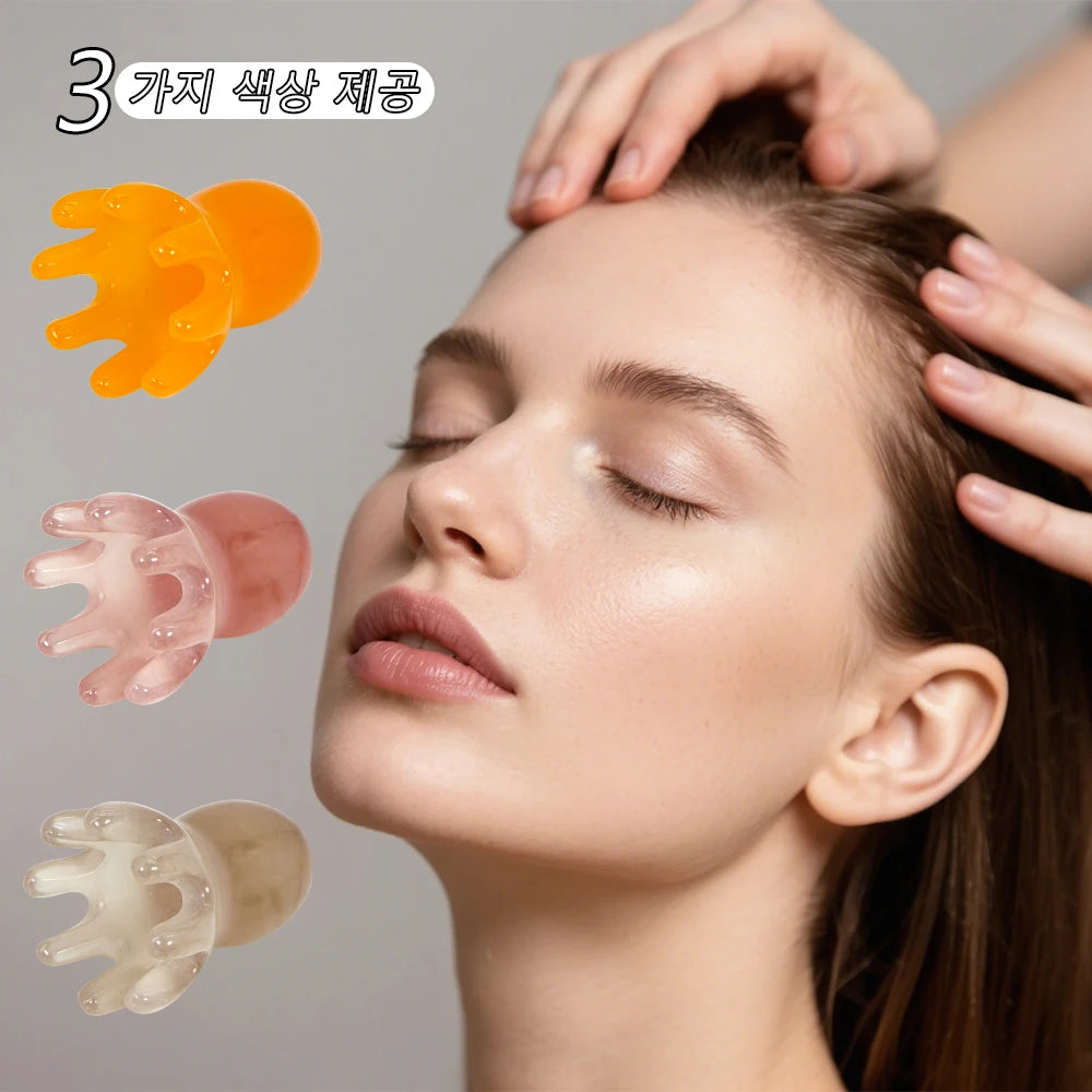 Cute Octopus Scalp Massage Comb (Resin)｜Korean Hair Care, Stress