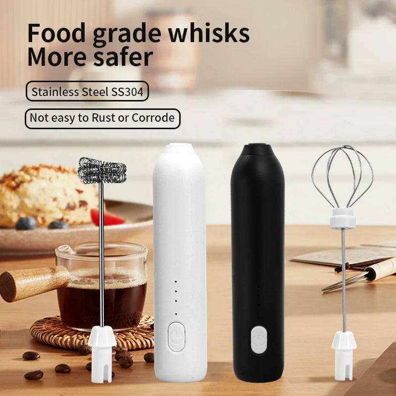 HOT  Electric Milk Frother + Egg Beater Wireless Type-C Charging 3